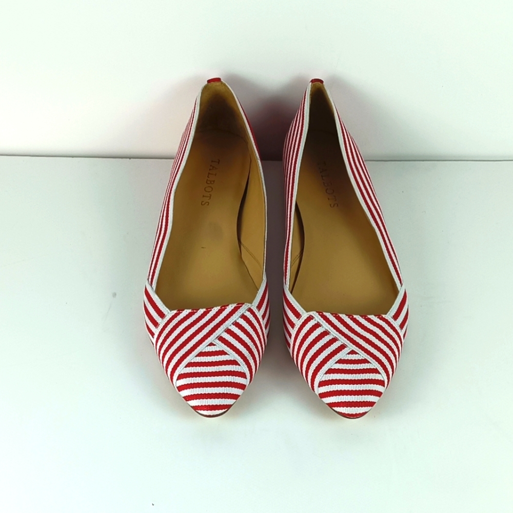 Talbot's Edison flats women's size 8.5M red and white color